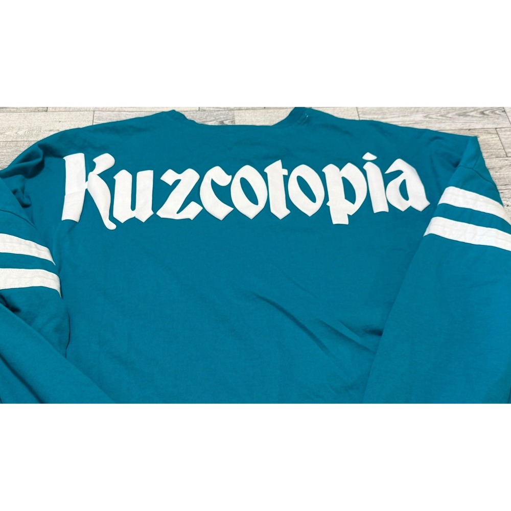 Disney Emperors New Groove Kuzcotopia Llama Spirit Jersey Shirt Teal Medium